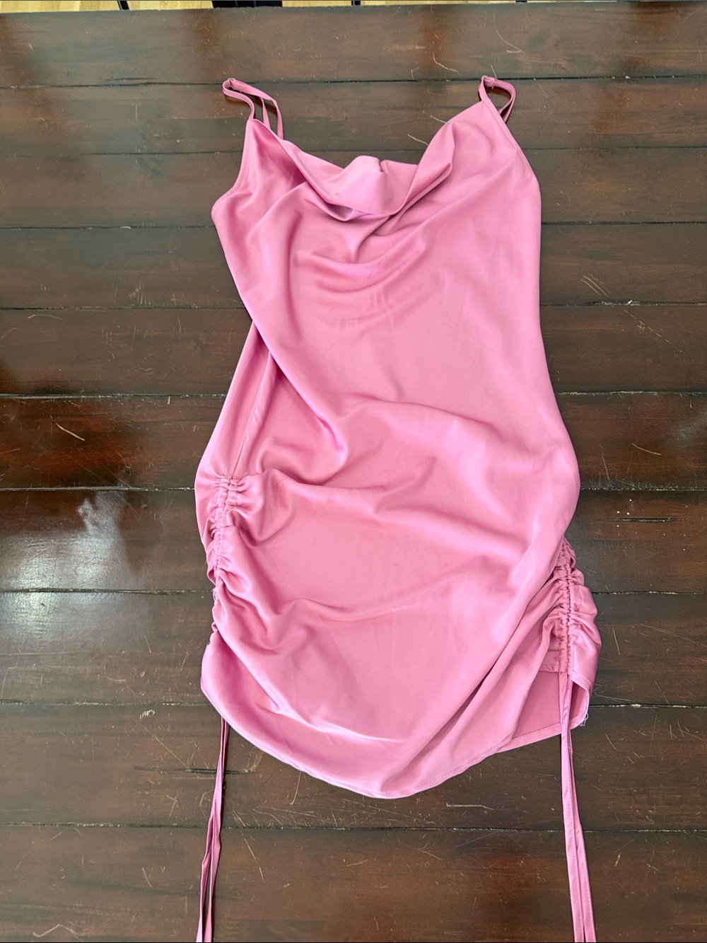 Kendall & Kylie Pink Satin Cowl Slip Dress